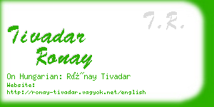 tivadar ronay business card